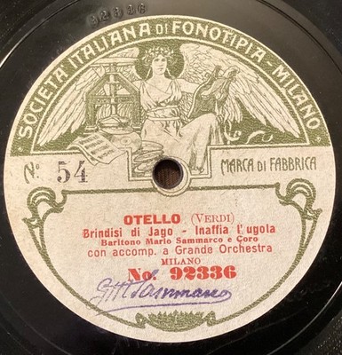 Mario Sammarco   78 rpm Fonotipia 92336/37: Otello-Brindisi/Africana-Adamastor