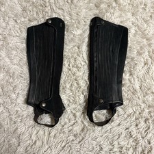 C14/L15 Black Suede Tredstep English Horseback Riding Half Chaps