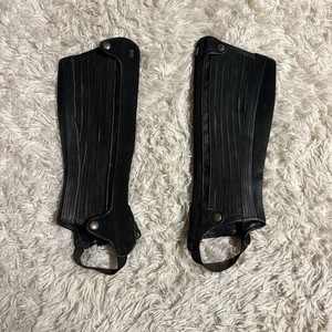 C14/L15 Black Suede Tredstep English Horseback Riding Half Chaps