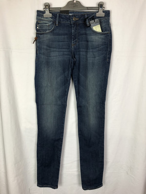Mavi Damen Jeans Adriana Mid-Rise, Super Skinny dunkelblau W27 L32