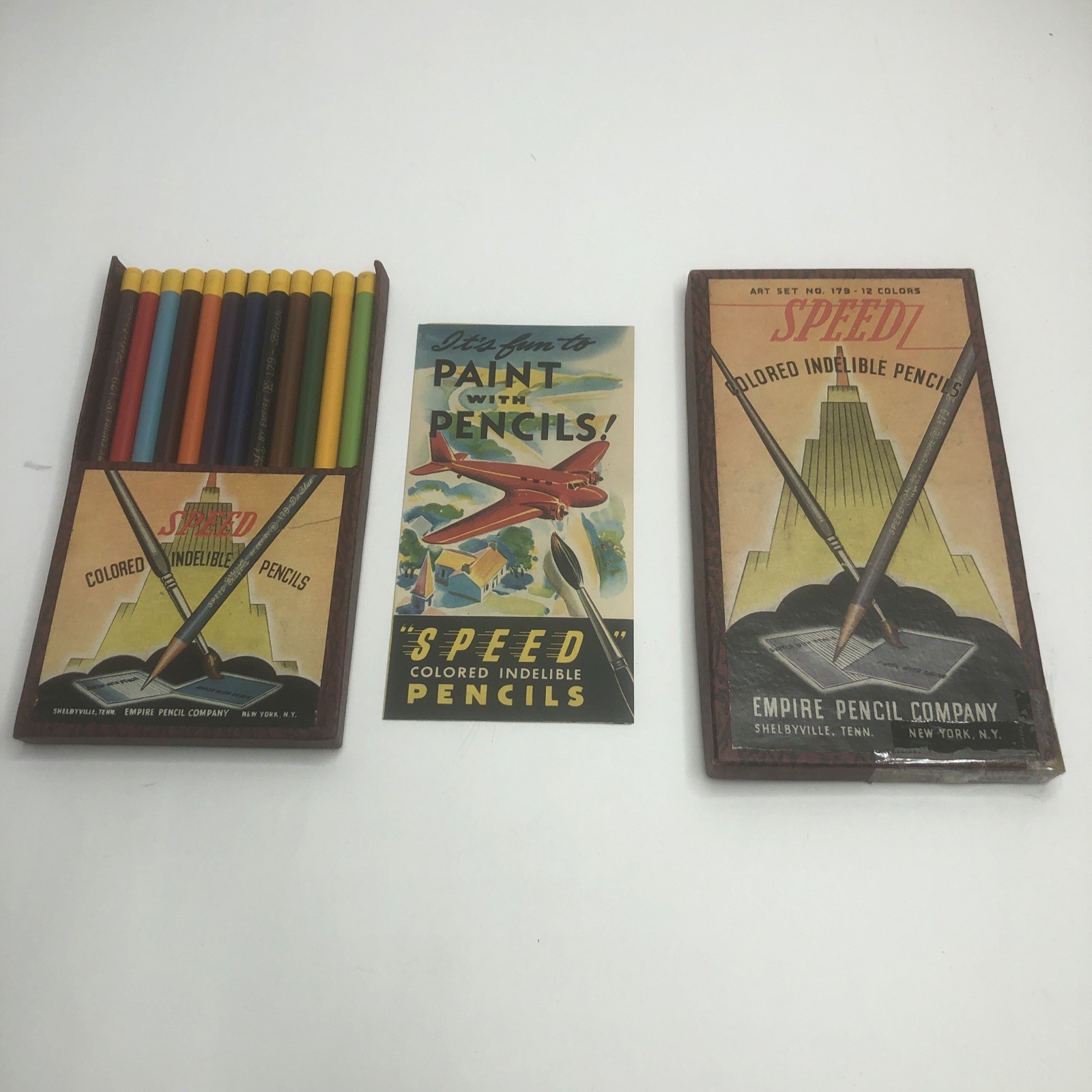 Art Set Empire Co Usa 12 Pc. New Old Stock