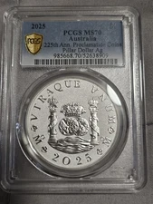 🇦🇺2025 P Pillar 1oz Silver PCGS MS70 $1 225th ANN. OF AUSTRALIAN PROCLAMATION