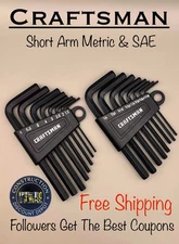 CRAFTSMAN SHORT ARM  16pc SAE/METRIC Allen / hex key sets
