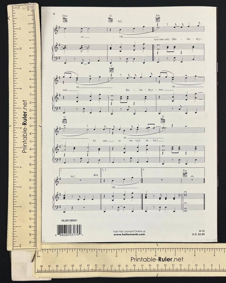 2014 Bailando Enrique Iglesias Latin Radio Pop Piano Vocal Guitar Sheet Music - Image 3 of 3