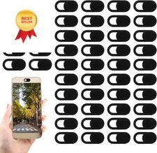 50 Pcs Webcam Cover Slide, 0.023 Inch Ultra-Thin Universal Laptop black 