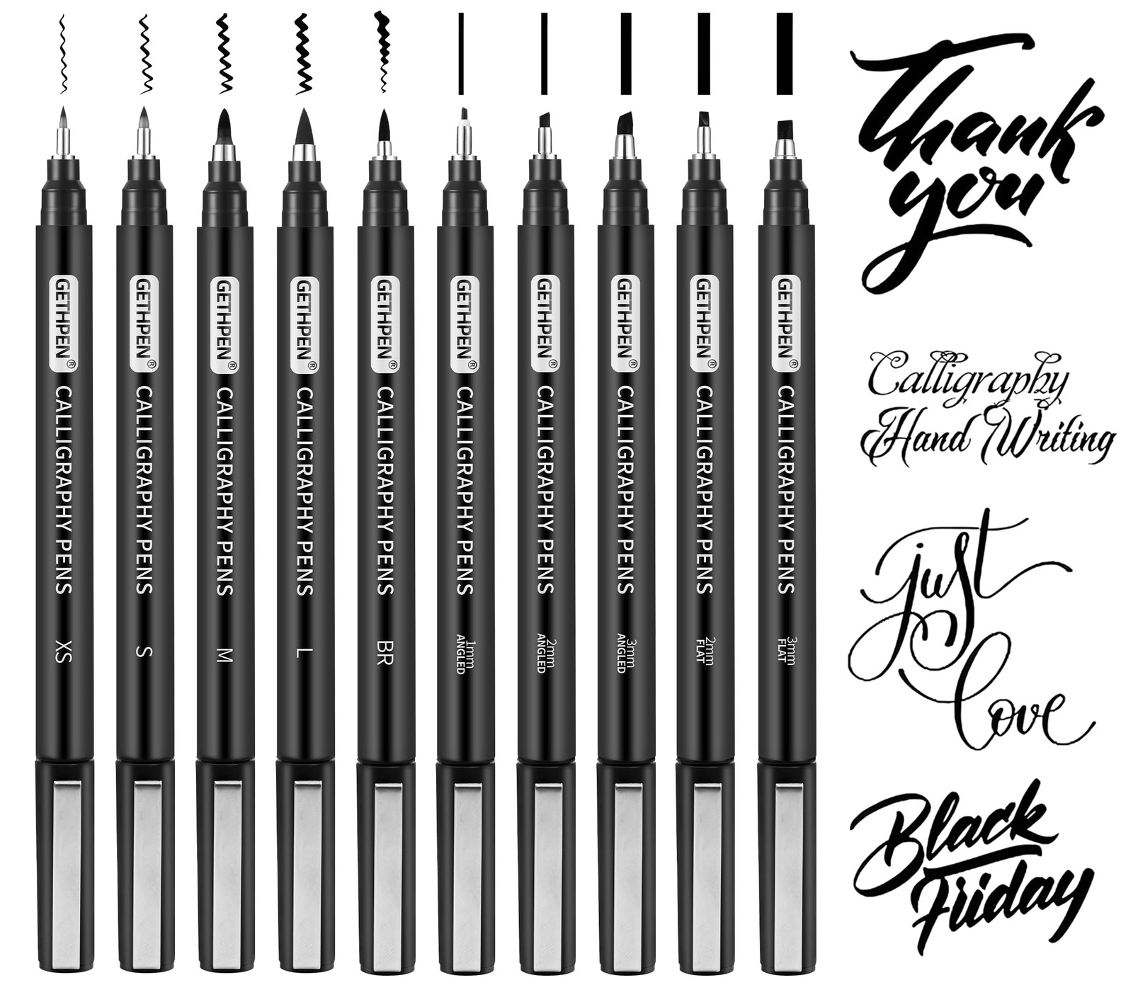 Calligraphy Pen, 10 Size Calligraphy Pens for Writing,Callig
