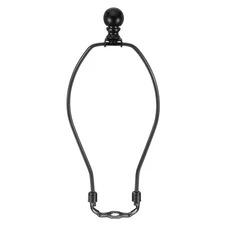 1 Set 9 Inch Lamp Harp Kit with 25mm Finial Lamp Shade Bracket Holder, Black