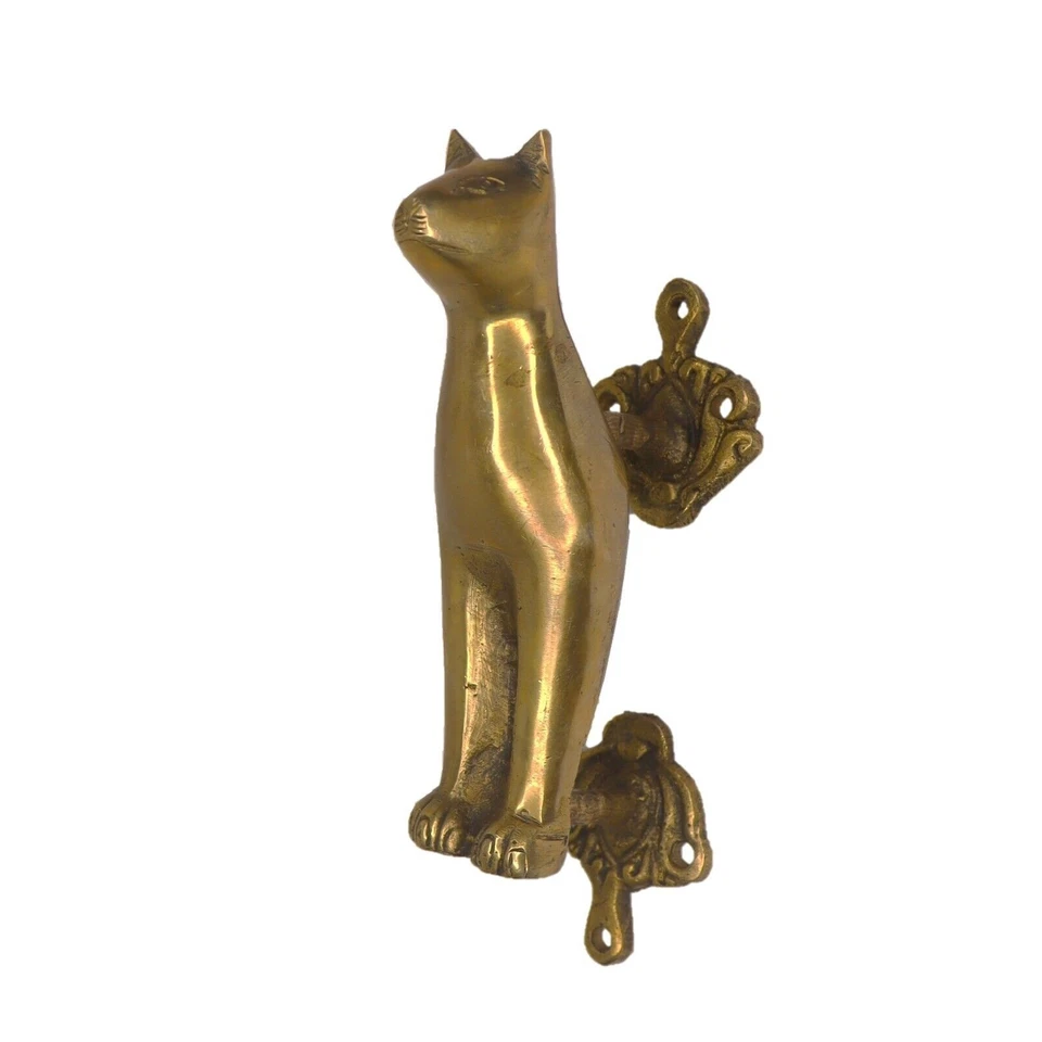 Cat Shape Victorian Repro Handmade Brass Wardrobe Almirah Cabinet Door Handle