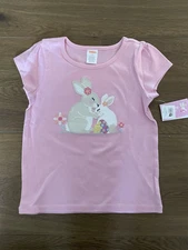 New Gymboree Pink Bunny Rabbit Top 5T Appliqué Bunnies Easter (Retail $32.95)