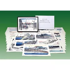 Utagawa Hiroshige Tokaido 53 Stations Complete 55 Prints w/ Frame & Book