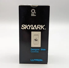 New Lutron Skylark S2-LFSQ-AL Light Dimmer & Quiet Fan Control Almond