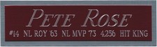 PETE ROSE REDS NAMEPLATE FOR AUTOGRAPHED BASEBALL-BAT-PHOTO-HELMET-CAP-BOOK-ART