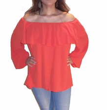 JOHN ZACK OFF THE SHOULDER   ORANGE GYPSY TOP 