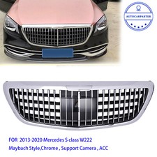 Chrome Front Grille Maybach Style Fit Mercedes S Class W222 2013-2020 S400 S550