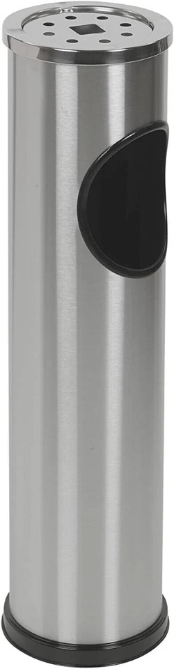 Posacenere Cestino Bar Ristorante Argento Getta carte In acciaio inox 15 o 20 cm - Immagine 2 di 4