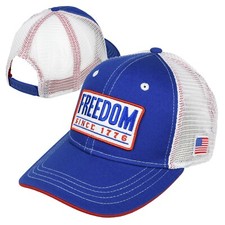 Freedom Since 1776 Patch Mesh Back Cap- Blue/...