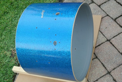 60's ROGERS 20" TOWER BASS DRUM SHELL in BLUE SPARKLE for YOUR DRUM SET! #F110 - Picture 7 of 12