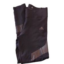 ADIDAS CLIMALITE Womens Black Athletic Pants Black on Black Pattern Size M