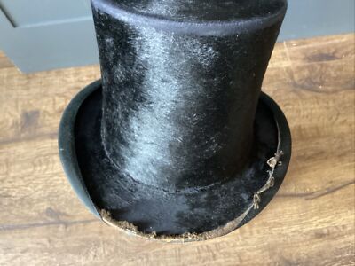 Vintage Kennedy New York Beaver Fur Top Hat Victorian Gentleman