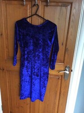 Ladies Blue Velvet Dress by Miss Selfridge Size 10 NWT (RRP £30) **SALE**