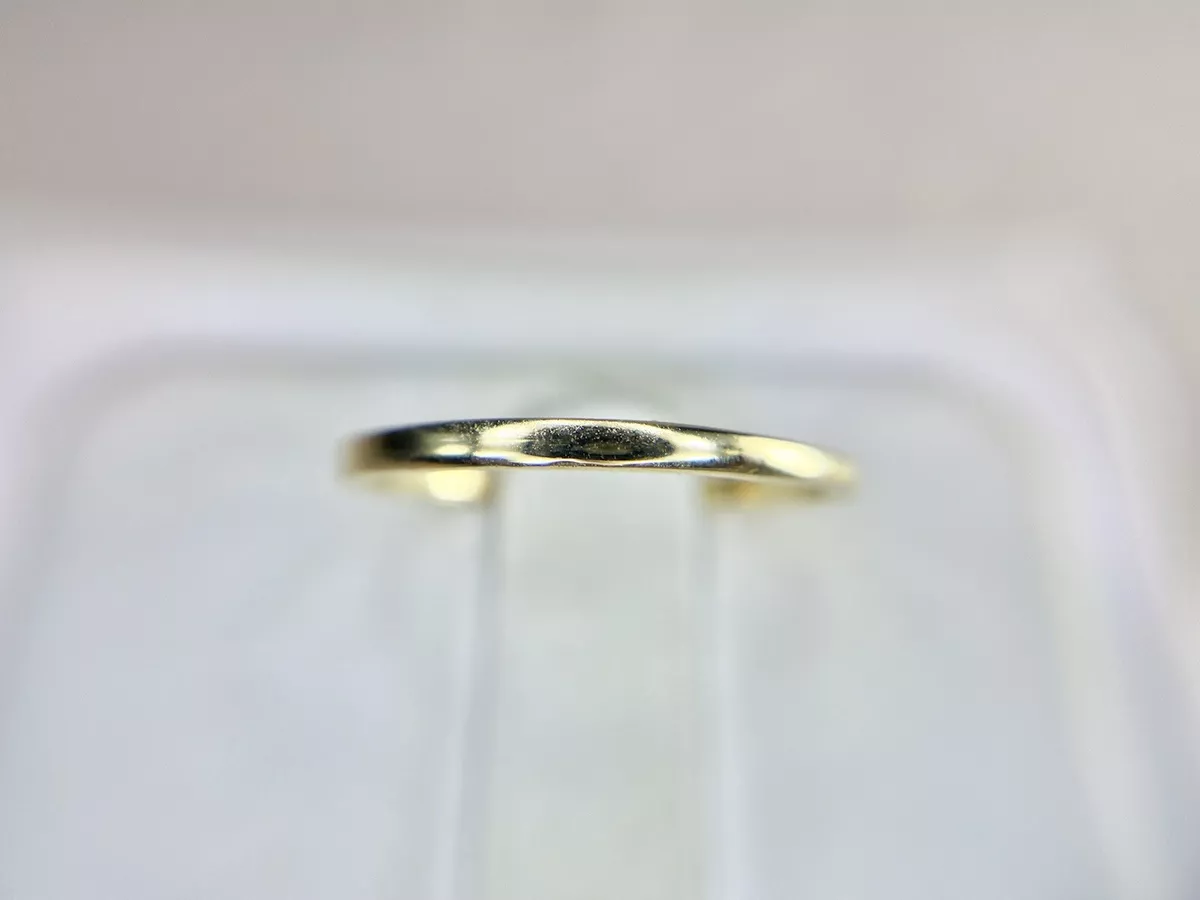 Vintage Magnolia 10k Yellow Gold Classic Thin Wedding Band Stack