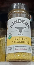 Kinder's Organic Buttery Steakhouse Rub Seasoning 10.4 Ounce Premium Quality