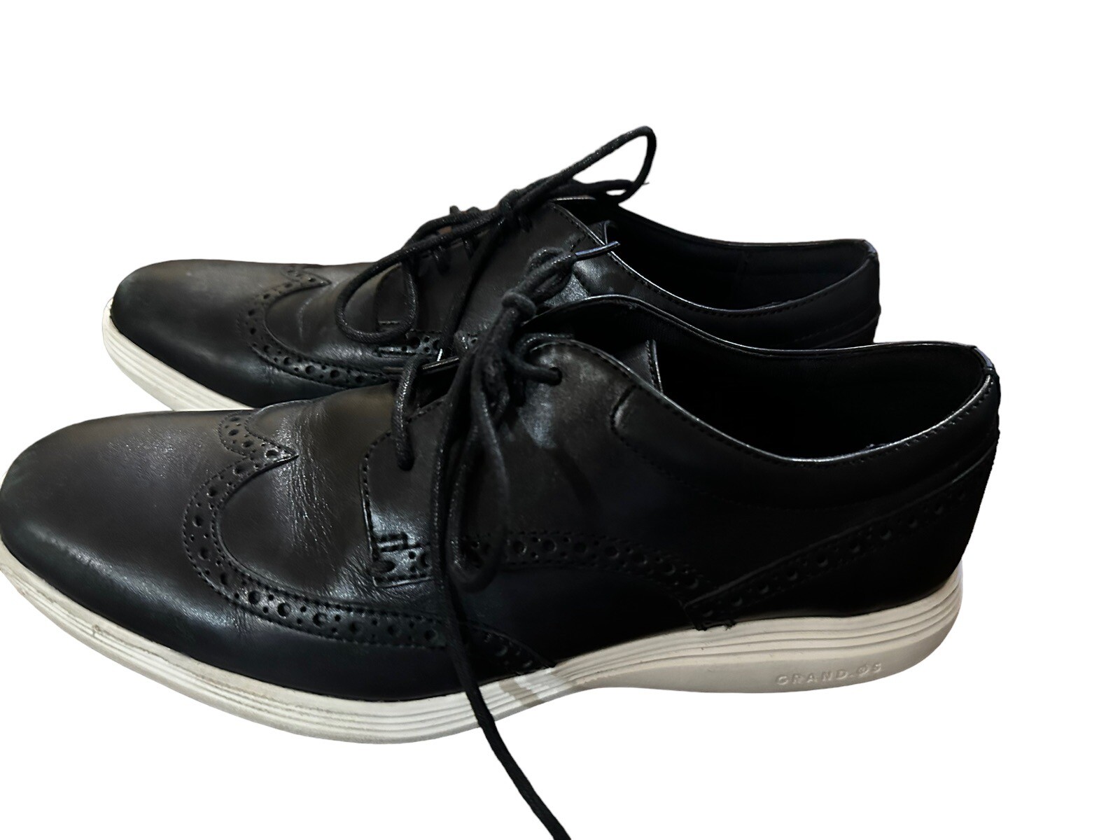 SAOLA Scarpa da uomo Cole Haan Original Grand in pelle nera punta alare GrandOS Oxford pizzo 9 5