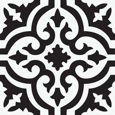 Parma Peel & Stick Floor Tiles, Black