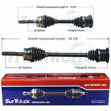 SurTrack Pair Set of 2 Front CV Axle Shafts For Nissan 720 L4 4WD 1983-1986