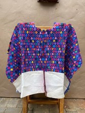 Vintage Handwoven Guatemalan Huipil Blouse, Authentic San Pedro Sacatepequez