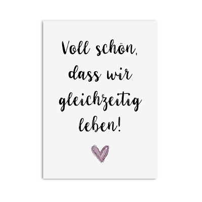 Postkarte GLEICHZEITIG LEBEN Geschenk Freundin Postkarte Freundschaft