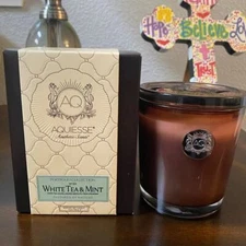 NIB Aquiesse Scented Candles-031 White Tea & Mint 11oz 312g
