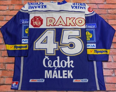 Maillot Shirt Trikot De Hockey Sur Glace Skoda Plzen Hromadka 25 Tg. L