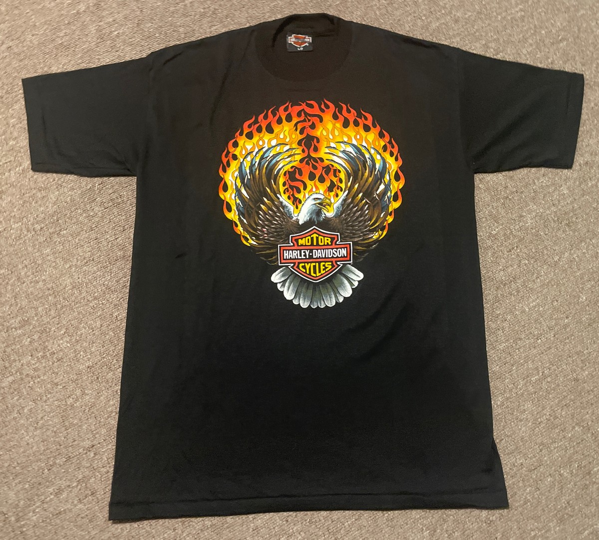 【90s】Harley Davidson big T-shirt old Vtg 80s 90s Harley Davidson Chopper T-shirt Black L/XL