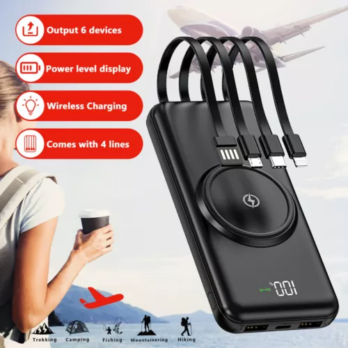 Magnetic 30000mAh Power Bank Dual USB Charging Portable Charger External Battery - Picture 4 of 24