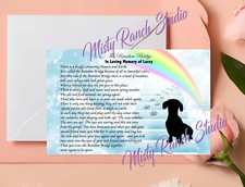 Personalized Sympathy Card "Rainbow Bridge" Pet Loss Poem - Dog, Cat Grief