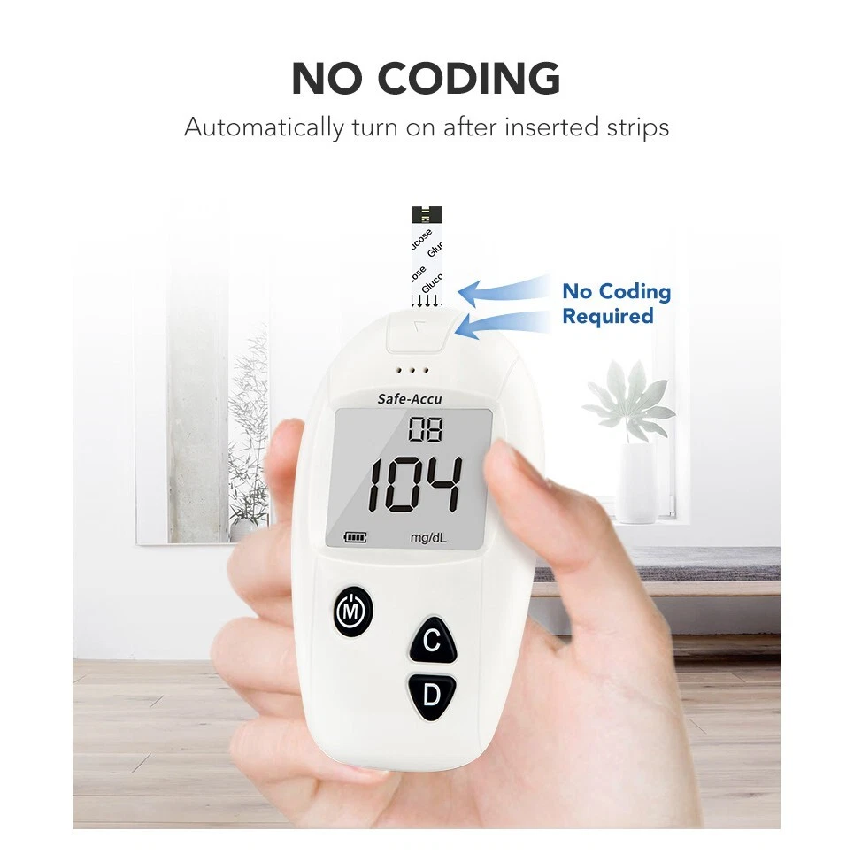 Glucometro medidor de glucosa en sangrevdiabetes con 50 tiras lancetas Sinocare