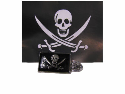 Pirate Jolly Roger Calico Jack Rackham Bike Motorcycle Hat Cap lapel Pin
