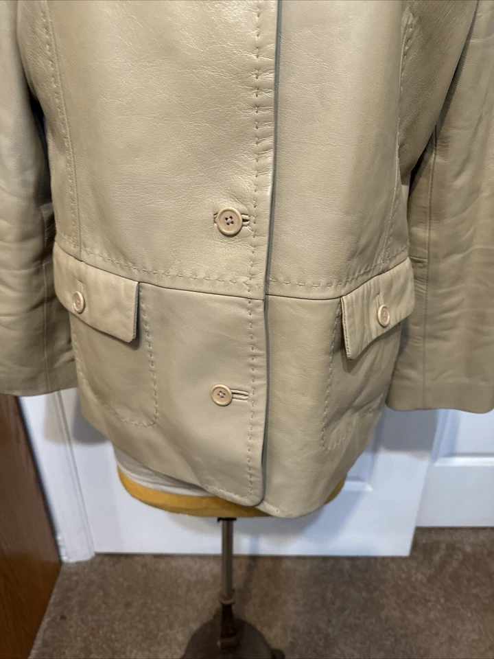 Isabella птица кожаная куртка размер 16 с подкладкой карманы шов деталь б/у в отличном состоянии - Изображение 4 из 4