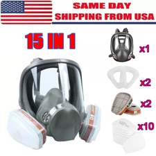 US Full Face Gas Mask Painting Spraying Respirator w/Filters for 6800 Facepiece
