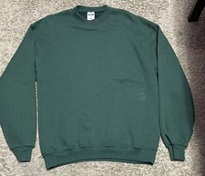 Vintage Jerzees Dark Green Long Sleeve Crewneck Size Large