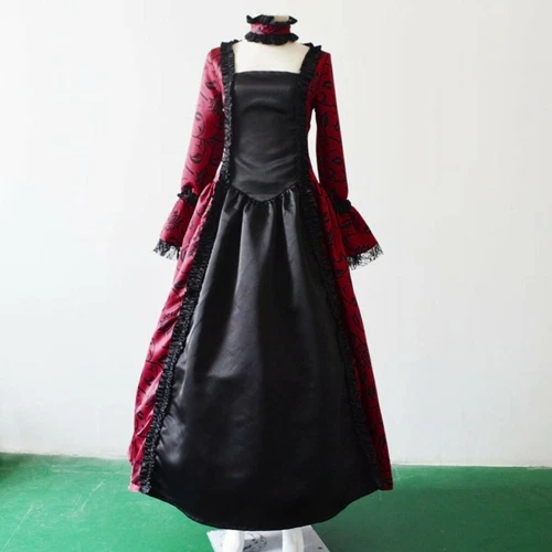 Retro Women's Medieval Victorian Dress Costume Party Renaissance Dress Ball Gown - Picture 8 of 27