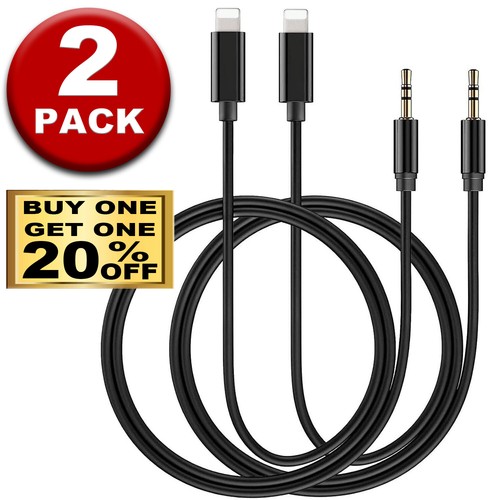2 x adaptateur câble pour iPhone 7 8 11 12 13 14 Pro Max 3,5 mm AUX audio haut-parleur voiture - Photo 10 sur 12