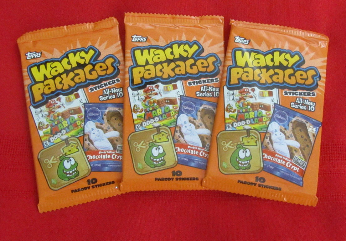 WACKY PACKAGES ANS10 3 SEALED UNOPENED PACKS IN EXCELLENT