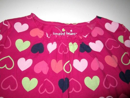 Jumping Beans Girls size 6X Long Sleeve Pink Hearts Babydoll top NWT - Picture 3 of 3
