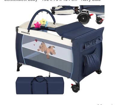 Tectake Babyreisebett Kinderreisebett Reisebett 132 x 75 x 104 cm neuwertig