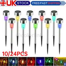 10/24X Solar Powered Garden LED Stake Lights for Patio Lawn Decor Color Changing