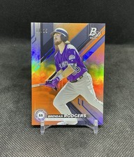 Brendan Rodgers 2019 Bowman Platinum ORANGE SP #’d 18/25 Colorado Rockies