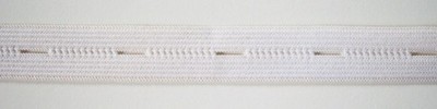 5 YARDS WHITE BUTTONHOLE ELASTIC TO ADJUST MATERNITY / KIDS PANTS 7/8'' WIDE