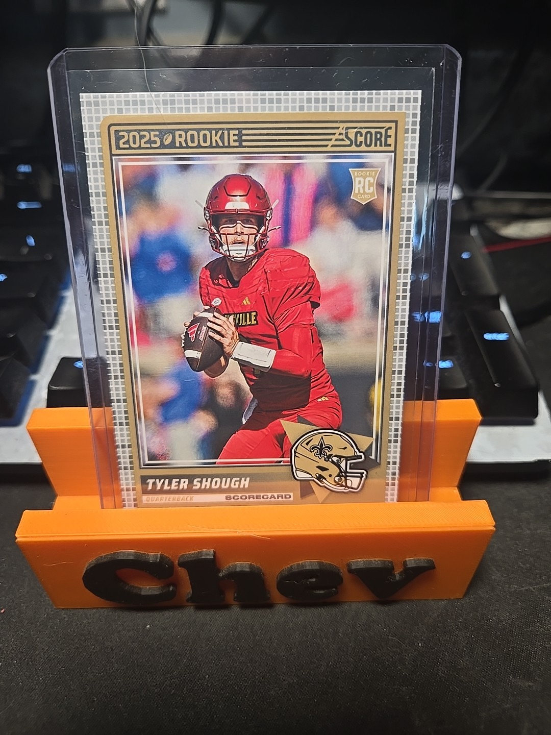 2025 Panini Score Football #71 Tyler Shough Scorecard RC New Orleans Saints SP